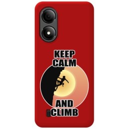 Funda Silicona Líquida Roja para Zte Blade A33s diseño Mujer Escalada Dibujos