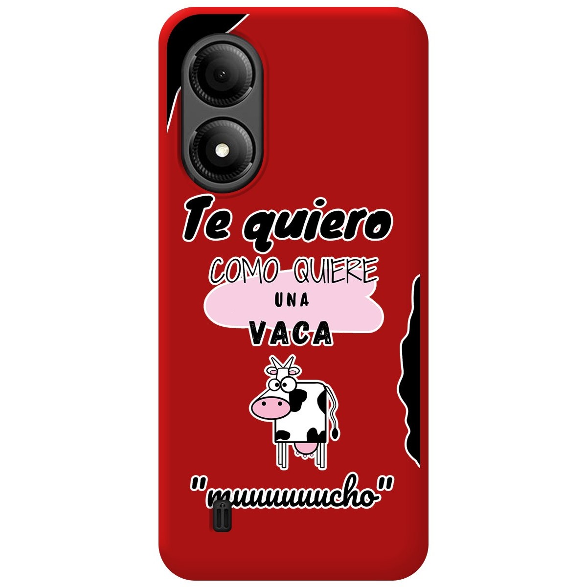 Funda Silicona Líquida Roja para Zte Blade A33s diseño Vaca Dibujos