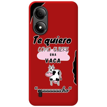 Funda Silicona Líquida Roja para Zte Blade A33s diseño Vaca Dibujos
