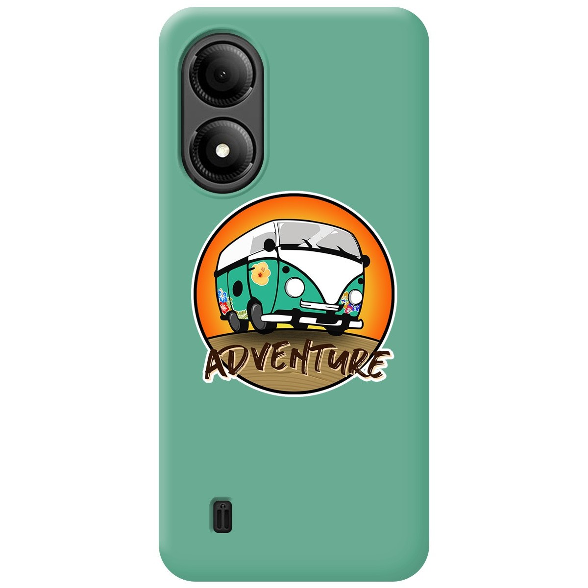 Funda Silicona Líquida Verde para Zte Blade A33s diseño Adventure Dibujos
