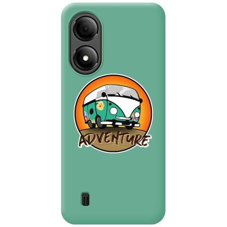 Funda Silicona Líquida Verde para Zte Blade A33s diseño Adventure Dibujos
