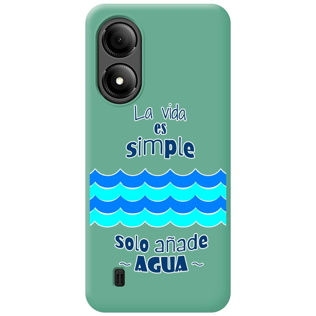 Funda Silicona Líquida Verde para Zte Blade A33s diseño Agua Dibujos