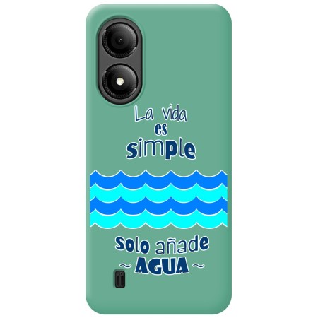 Funda Silicona Líquida Verde para Zte Blade A33s diseño Agua Dibujos