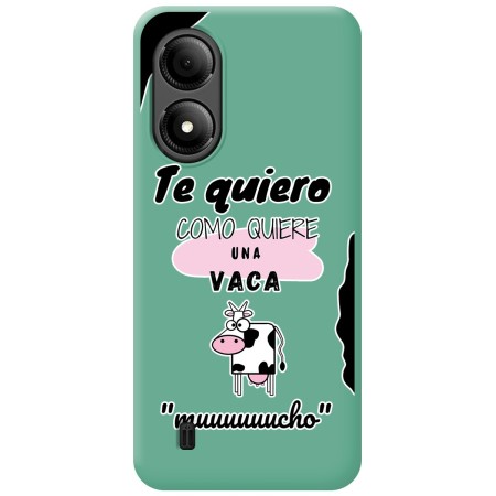 Funda Silicona Líquida Verde para Zte Blade A33s diseño Vaca Dibujos