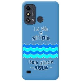 Funda Silicona Líquida Azul para Zte Blade A53 diseño Agua Dibujos