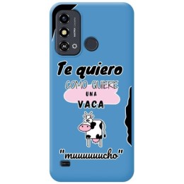 Funda Silicona Líquida Azul para Zte Blade A53 diseño Vaca Dibujos
