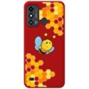 Funda Silicona Líquida Roja para Zte Blade A53 diseño Abeja Dibujos