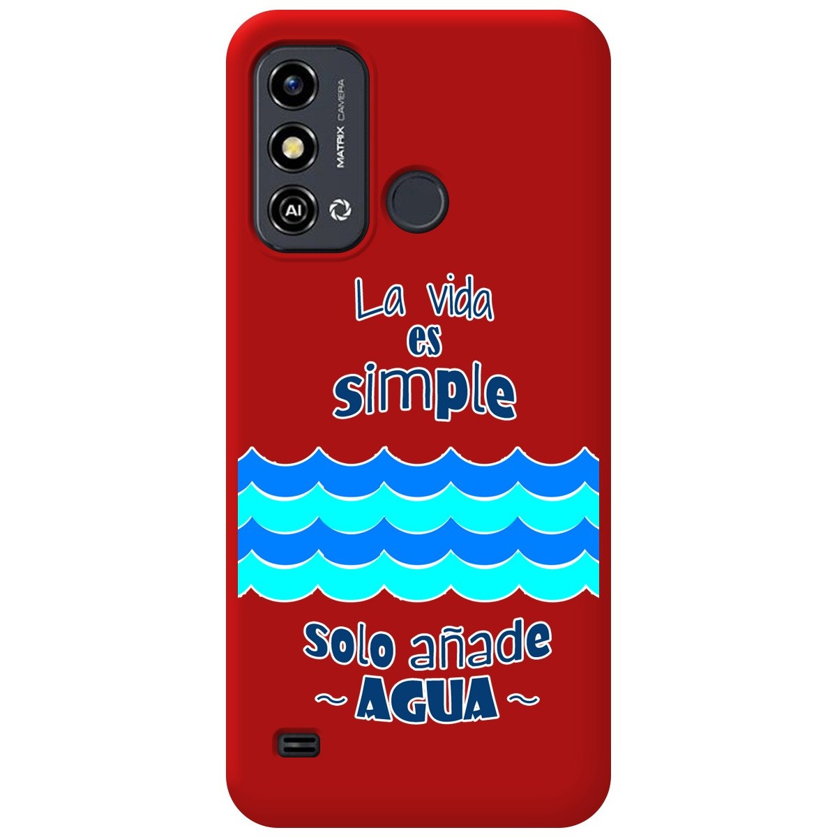 Funda Silicona Líquida Roja para Zte Blade A53 diseño Agua Dibujos