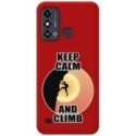 Funda Silicona Líquida Roja para Zte Blade A53 diseño Hombre Escalada Dibujos