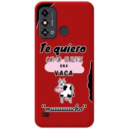 Funda Silicona Líquida Roja para Zte Blade A53 diseño Vaca Dibujos