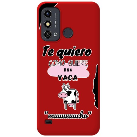 Funda Silicona Líquida Roja para Zte Blade A53 diseño Vaca Dibujos