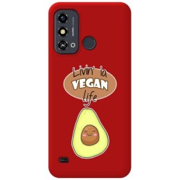 Funda Silicona Líquida Roja para Zte Blade A53 diseño Vegan Life Dibujos