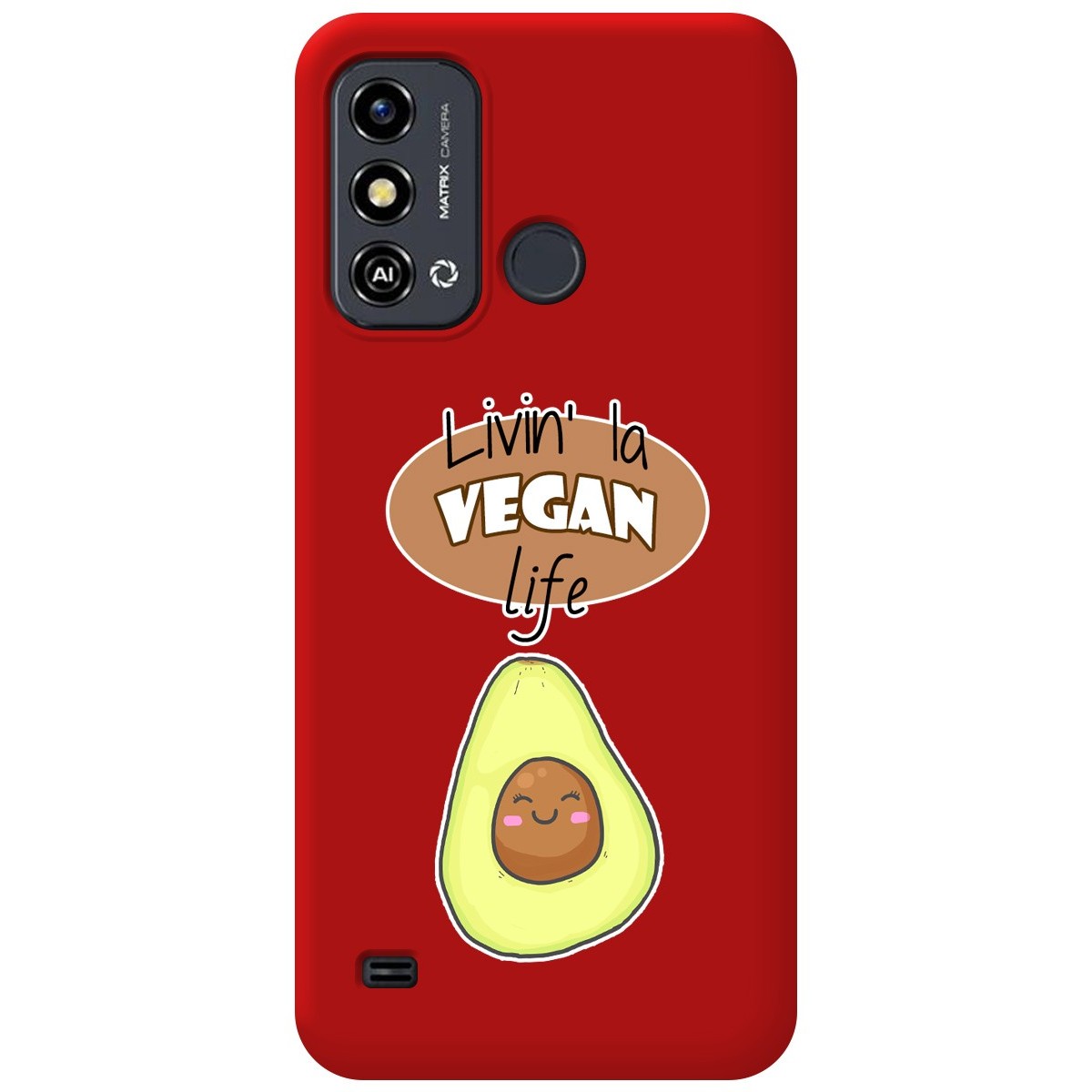 Funda Silicona Líquida Roja para Zte Blade A53 diseño Vegan Life Dibujos