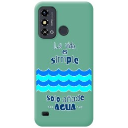 Funda Silicona Líquida Verde para Zte Blade A53 diseño Agua Dibujos