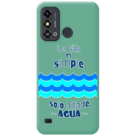 Funda Silicona Líquida Verde para Zte Blade A53 diseño Agua Dibujos