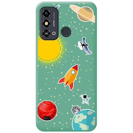 Funda Silicona Líquida Verde para Zte Blade A53 diseño Espacio Dibujos