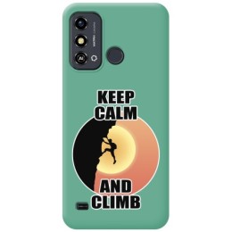 Funda Silicona Líquida Verde para Zte Blade A53 diseño Hombre Escalada Dibujos