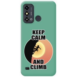 Funda Silicona Líquida Verde para Zte Blade A53 diseño Mujer Escalada Dibujos