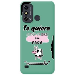 Funda Silicona Líquida Verde para Zte Blade A53 diseño Vaca Dibujos