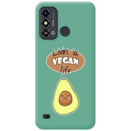 Funda Silicona Líquida Verde para Zte Blade A53 diseño Vegan Life Dibujos