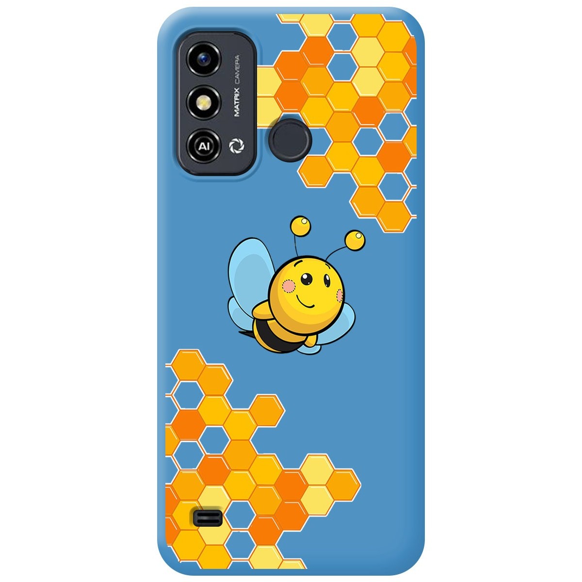 Funda Silicona Líquida Azul para Zte Blade A53 Plus diseño Abeja Dibujos