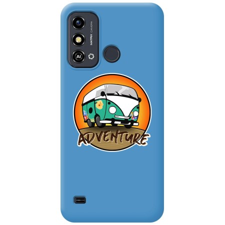 Funda Silicona Líquida Azul para Zte Blade A53 Plus diseño Adventure Dibujos