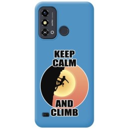Funda Silicona Líquida Azul para Zte Blade A53 Plus diseño Mujer Escalada Dibujos
