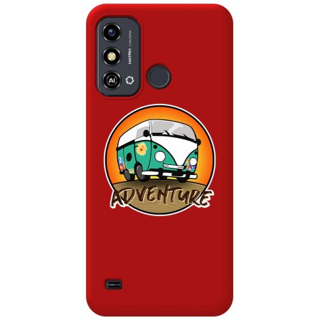 Funda Silicona Líquida Roja para Zte Blade A53 Plus diseño Adventure Dibujos