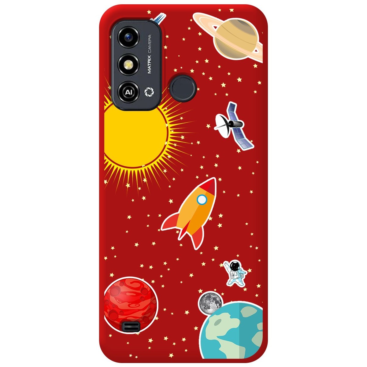 Funda Silicona Líquida Roja para Zte Blade A53 Plus diseño Espacio Dibujos