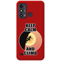 Funda Silicona Líquida Roja para Zte Blade A53 Plus diseño Mujer Escalada Dibujos