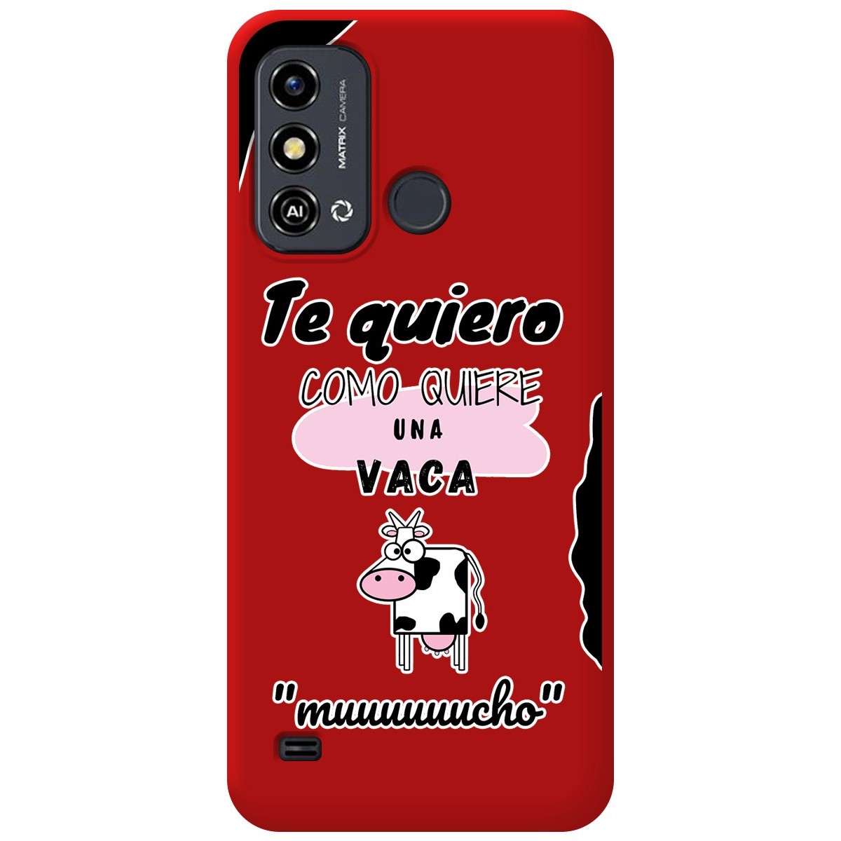 Funda Silicona Líquida Roja para Zte Blade A53 Plus diseño Vaca Dibujos