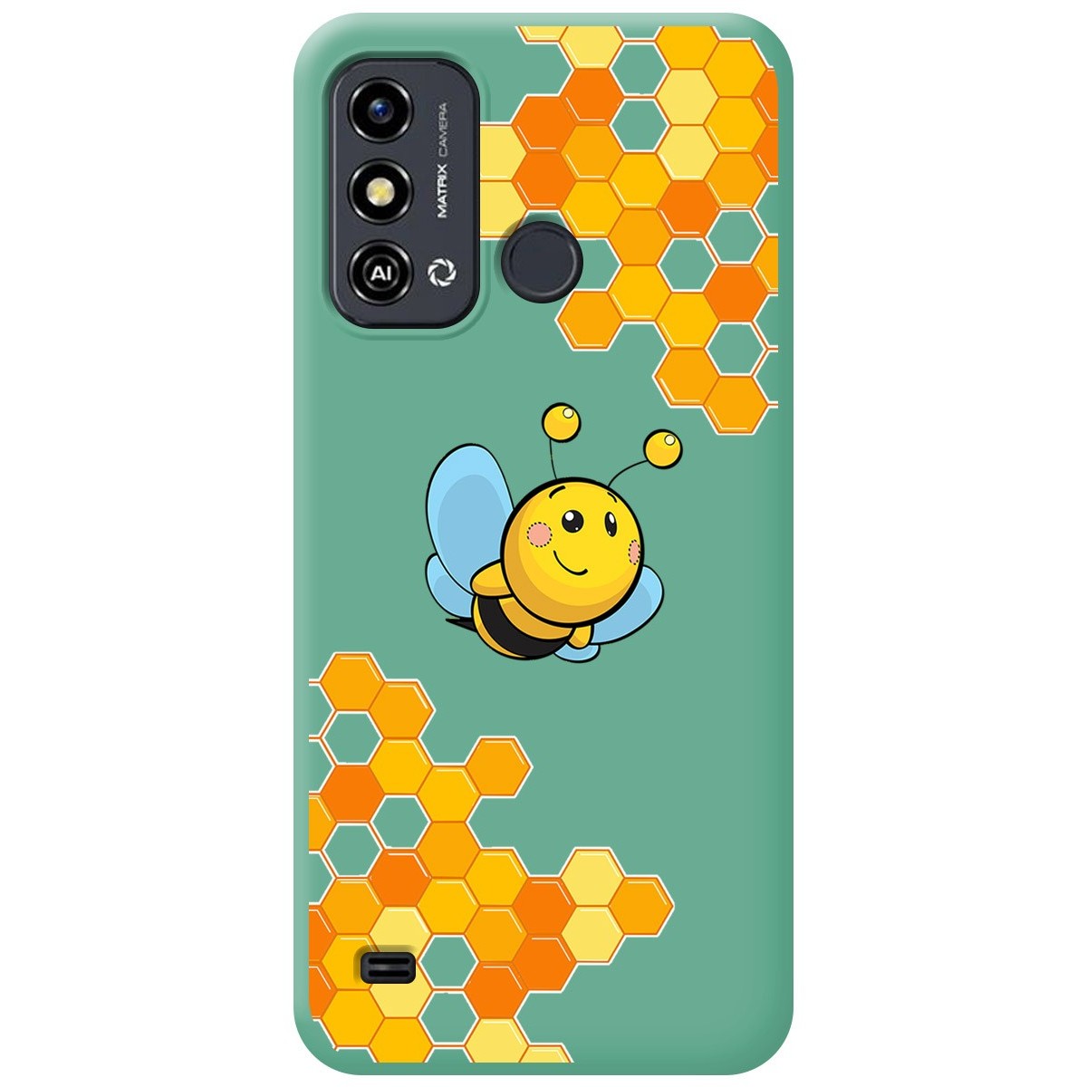 Funda Silicona Líquida Verde para Zte Blade A53 Plus diseño Abeja Dibujos