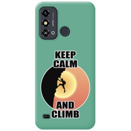 Funda Silicona Líquida Verde para Zte Blade A53 Plus diseño Hombre Escalada Dibujos
