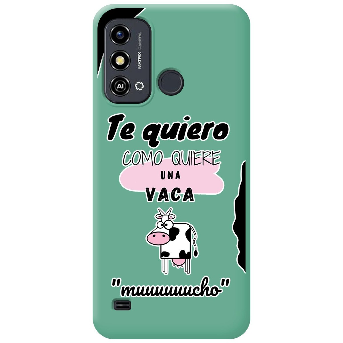 Funda Silicona Líquida Verde para Zte Blade A53 Plus diseño Vaca Dibujos