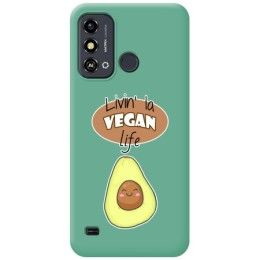 Funda Silicona Líquida Verde para Zte Blade A53 Plus diseño Vegan Life Dibujos