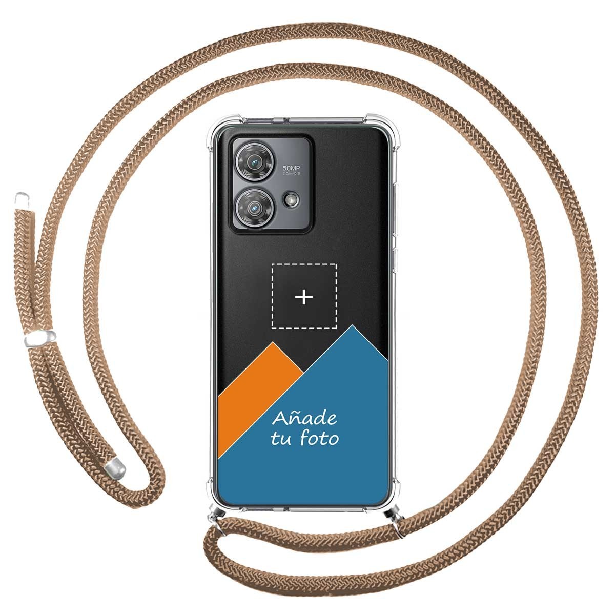Personaliza tu Funda Colgante Transparente para Motorola Edge 40 Neo 5G con Cordon Camel Dibujo Personalizada