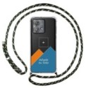 Personaliza tu Funda Colgante Transparente para Motorola Edge 40 Neo 5G con Cordon Verde / Dorado Dibujo Personalizada