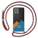 Personaliza tu Funda Colgante Transparente para Motorola Edge 40 Neo 5G con Cordon Rosa / Dorado Dibujo Personalizada
