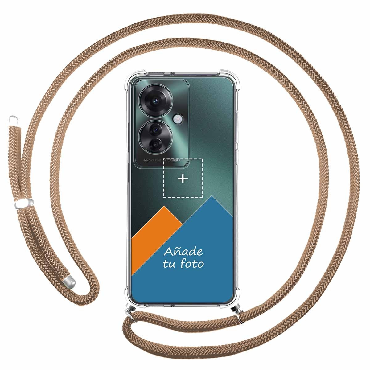 Personaliza tu Funda Colgante Transparente para Oppo Reno 11F 5G con Cordon Camel Dibujo Personalizada