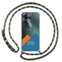 Personaliza tu Funda Colgante Transparente para Oppo Reno 11F 5G con Cordon Verde / Dorado Dibujo Personalizada