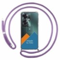 Personaliza tu Funda Colgante Transparente para Oppo Reno 11F 5G con Cordon Morado Dibujo Personalizada