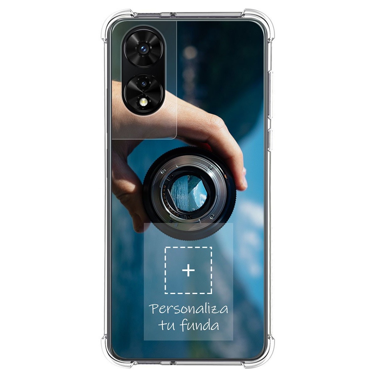 Personaliza tu Funda Silicona AntiGolpes Transparente con tu Fotografía para TCL 505 Dibujo Personalizada