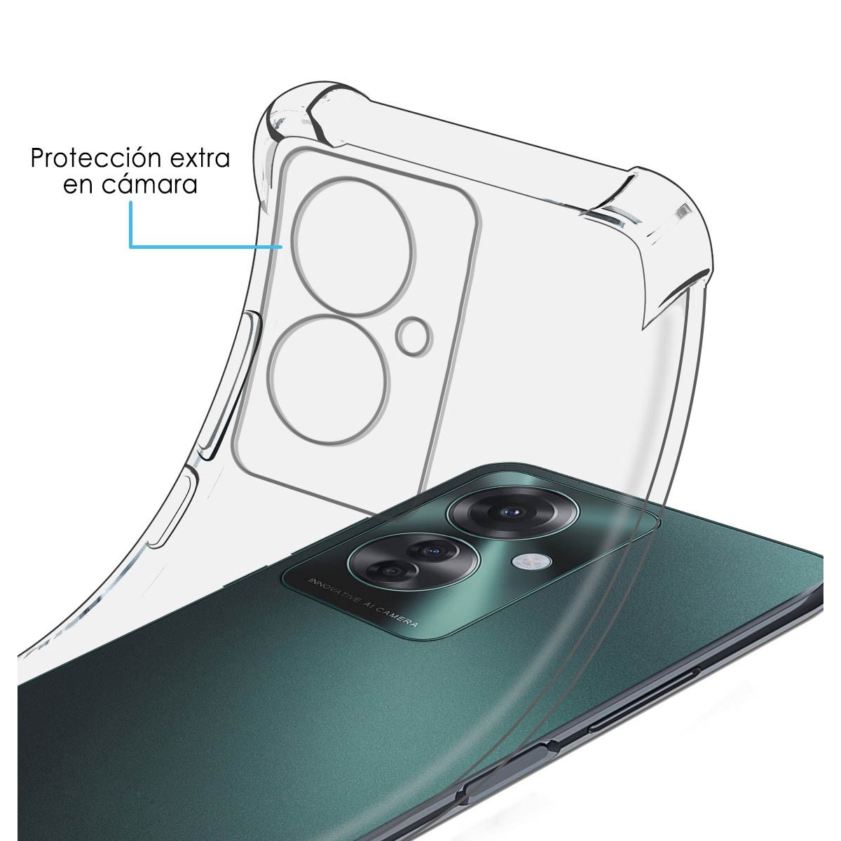 Funda Silicona Antigolpes Transparente para Oppo Reno 11F 5G