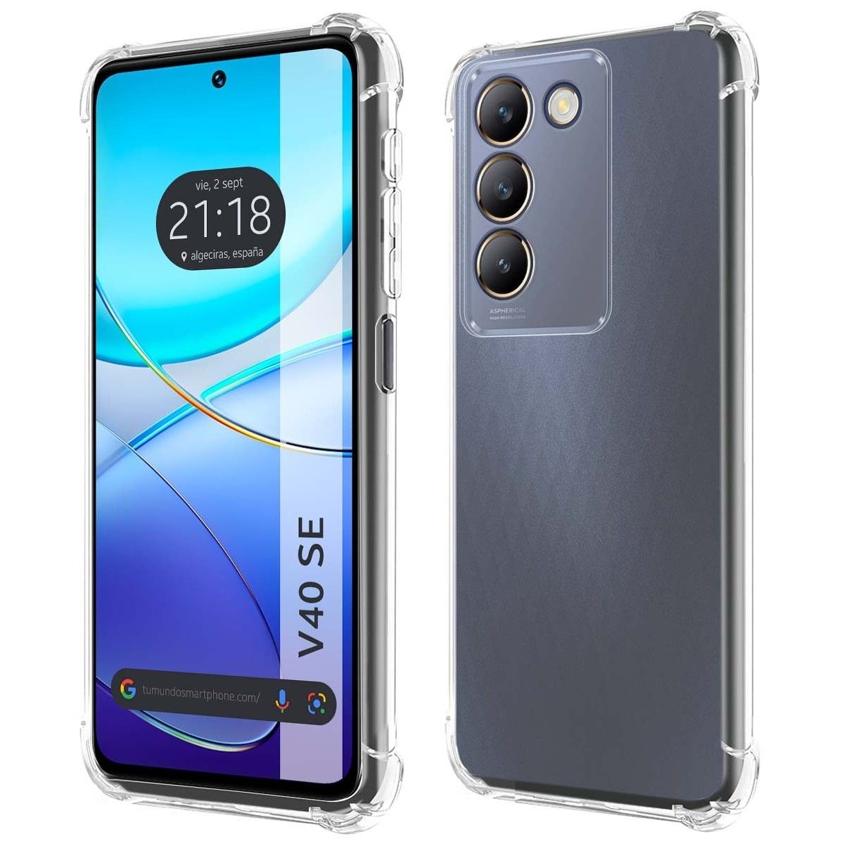 Funda Silicona Antigolpes Transparente para Vivo V40 SE 5G