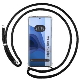 Funda Colgante Transparente para Motorola Edge 40 Neo 5G con Cordon Negro