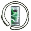 Funda Colgante Transparente para Oppo Reno 11F 5G con Cordon Verde / Dorado