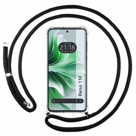 Funda Colgante Transparente para Oppo Reno 11F 5G con Cordon Negro