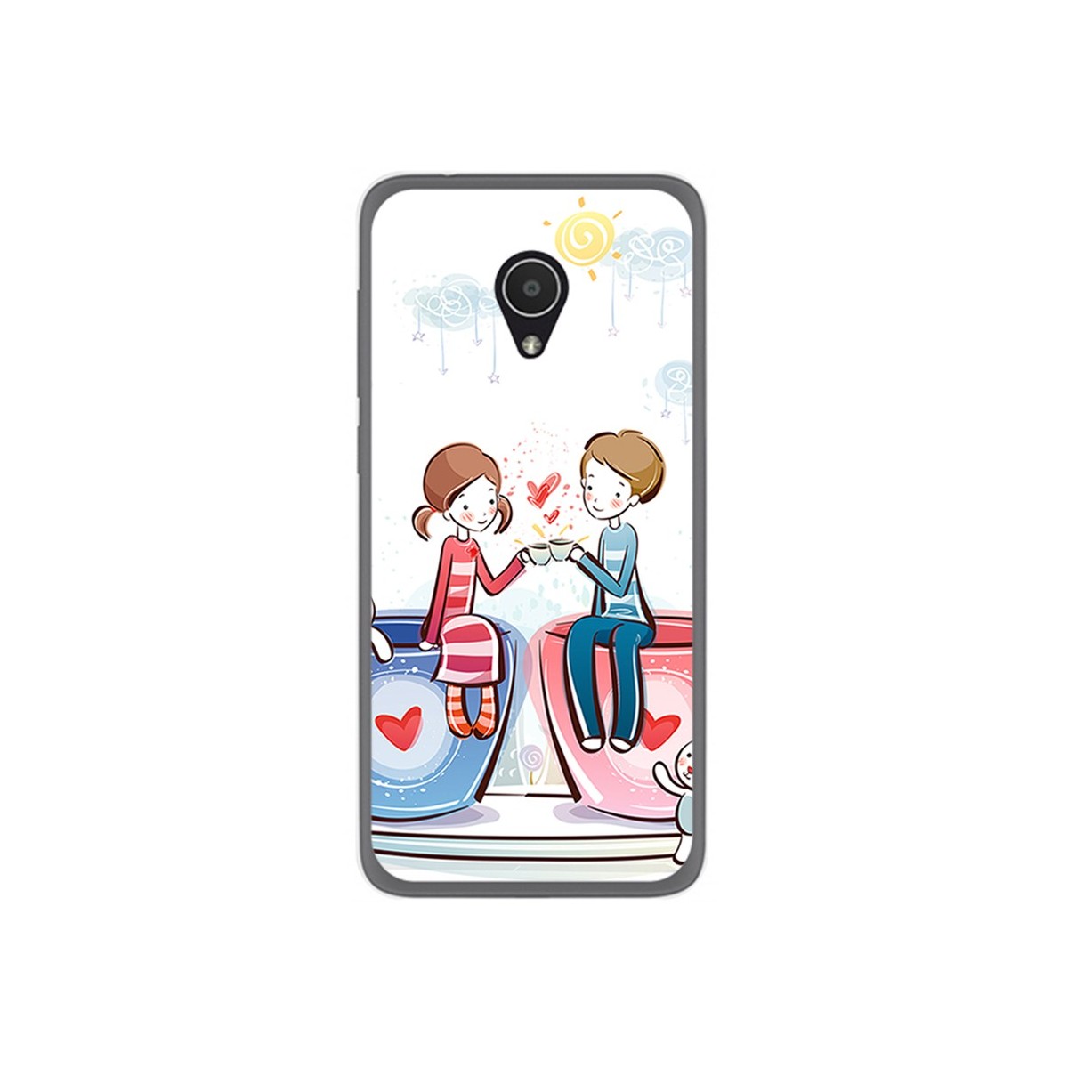 Funda Gel Tpu para Alcatel 1X Diseño Cafe Dibujos