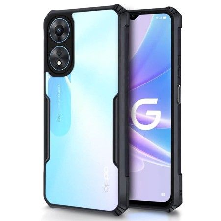 Funda Transparente Reforzada con Borde Negro para Oppo A58 4G