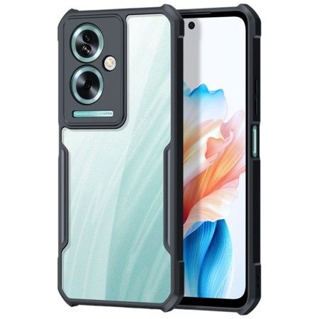 Funda Transparente Reforzada con Borde Negro para Oppo A79 5G